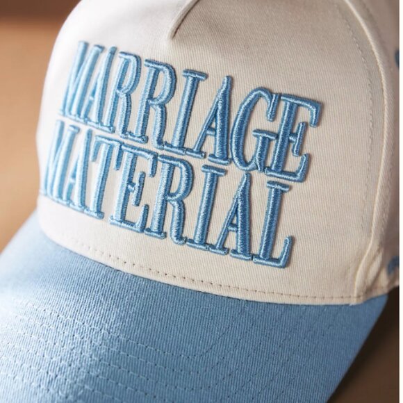 NWT BRIDEMERCH Marriage Material Baseball Cap- Light Blue (Anthropologie) - Picture 2 of 6